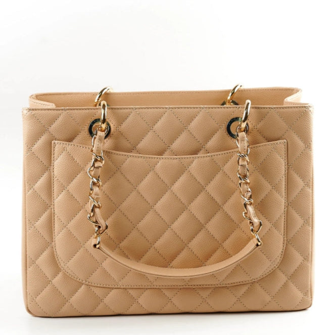 Grand Shopping Tote Quilted Caviar Twins