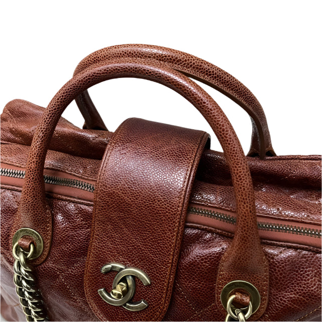 Leather bowling bag twins