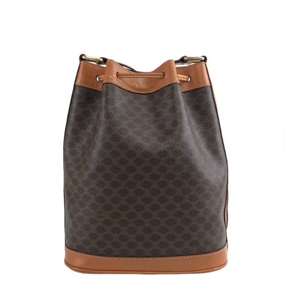 Macadam Canvas Shoulder Bag PVC Leather Brown - twins