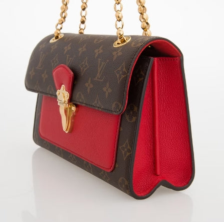 Cerise Monogram Canvas Victoire Bag twins