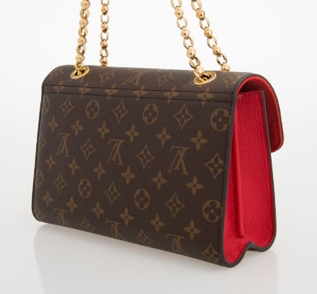 Cerise Monogram Canvas Victoire Bag twins