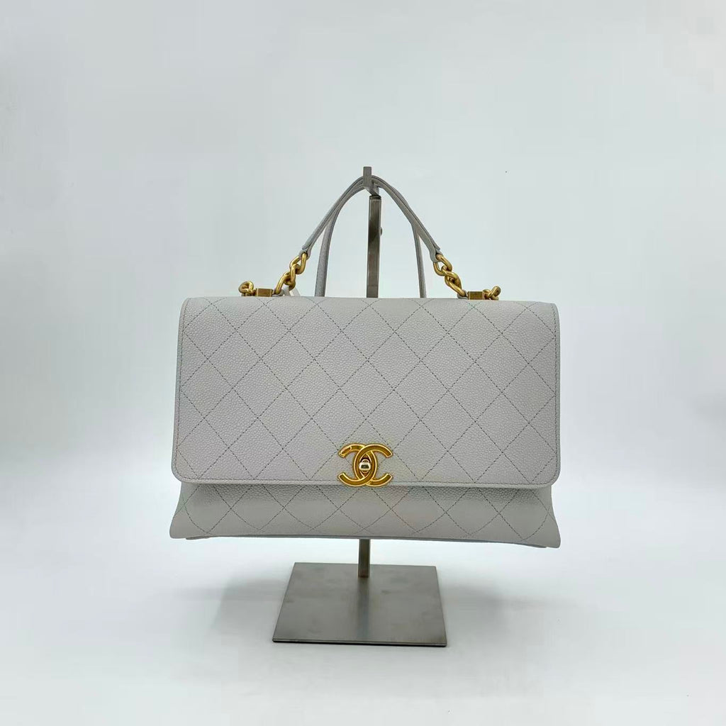Chic Affinity Top Handle Bag Stitched Caviar Medium