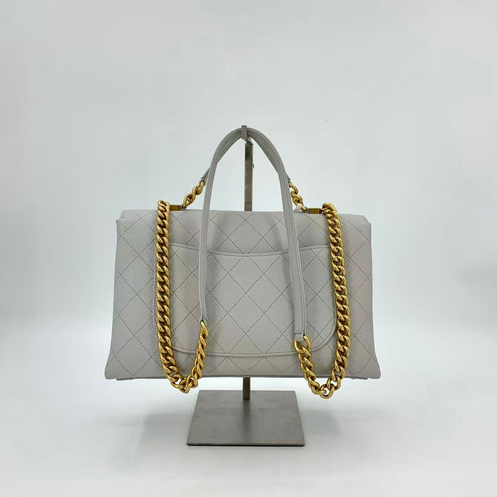 Chic Affinity Top Handle Bag Stitched Caviar Medium