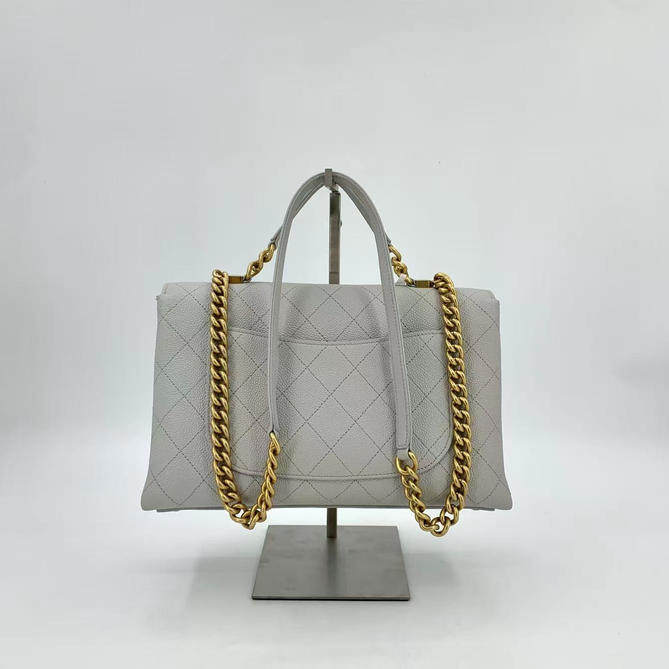 Chic Affinity Top Handle Bag Stitched Caviar Medium