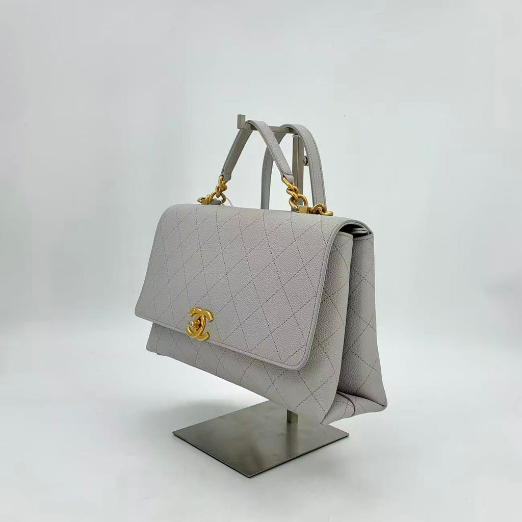 Chic Affinity Top Handle Bag Stitched Caviar Medium