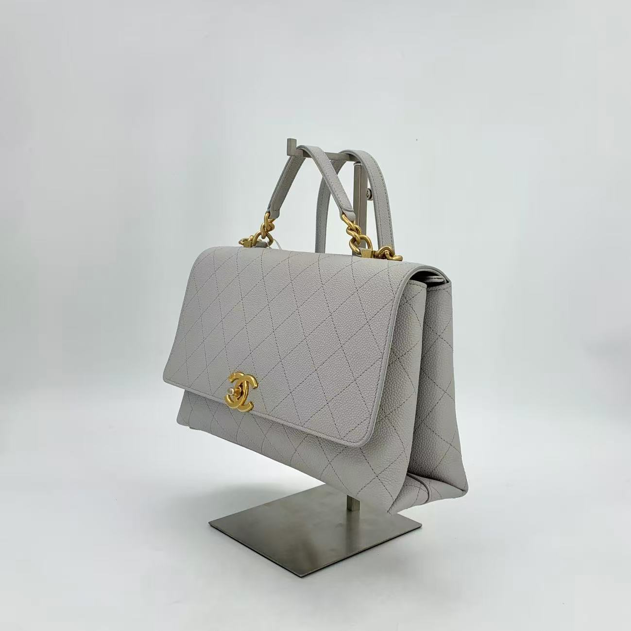 Chic Affinity Top Handle Bag Stitched Caviar Medium