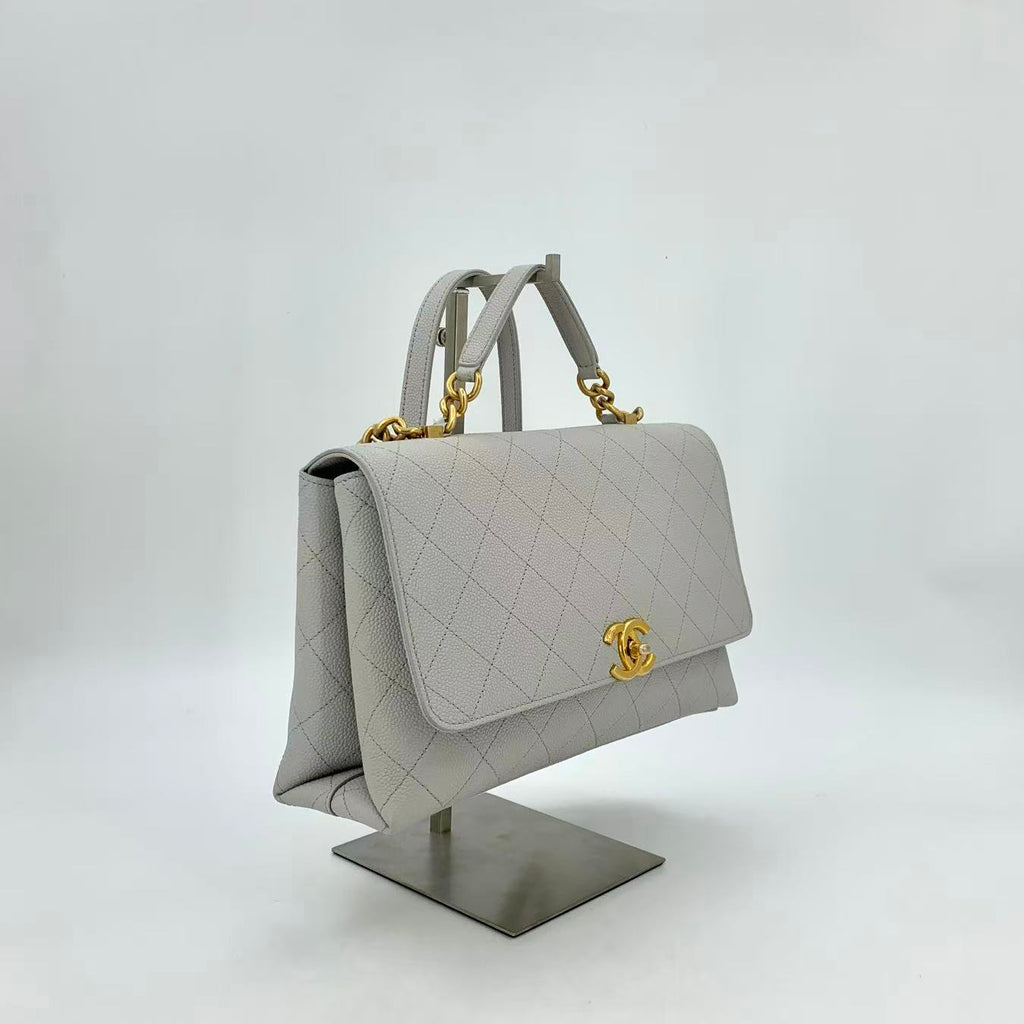 Chic Affinity Top Handle Bag Stitched Caviar Medium