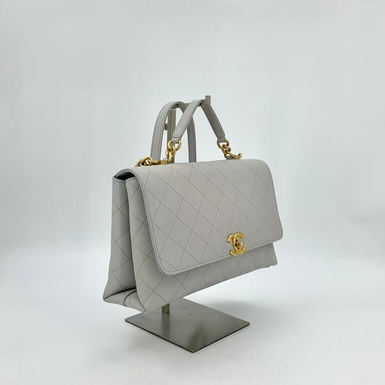 Chic Affinity Top Handle Bag Stitched Caviar Medium