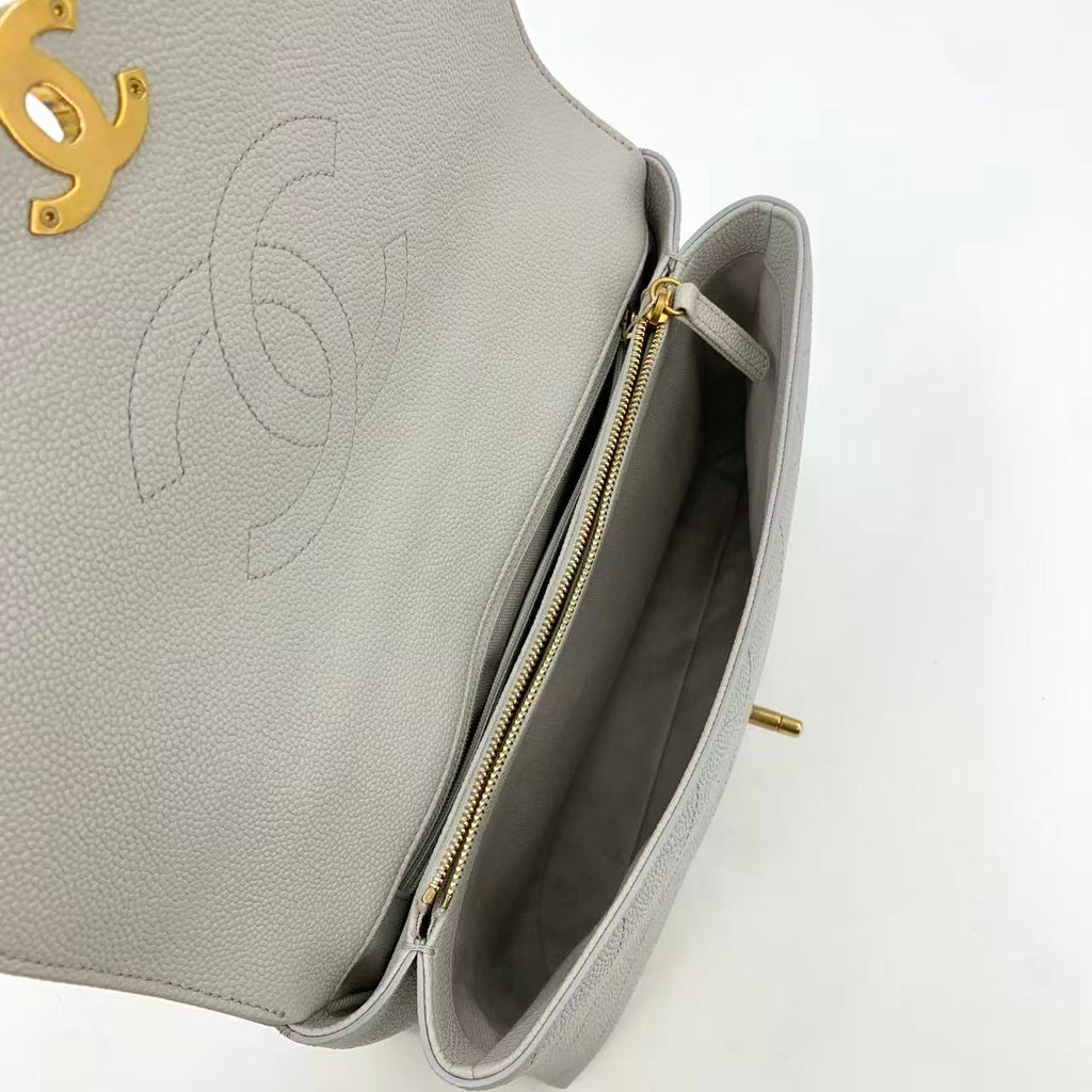 Chic Affinity Top Handle Bag Stitched Caviar Medium