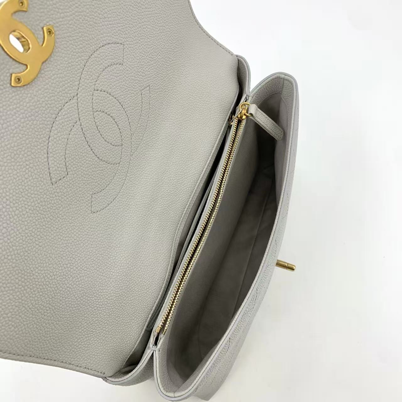 Chic Affinity Top Handle Bag Stitched Caviar Medium