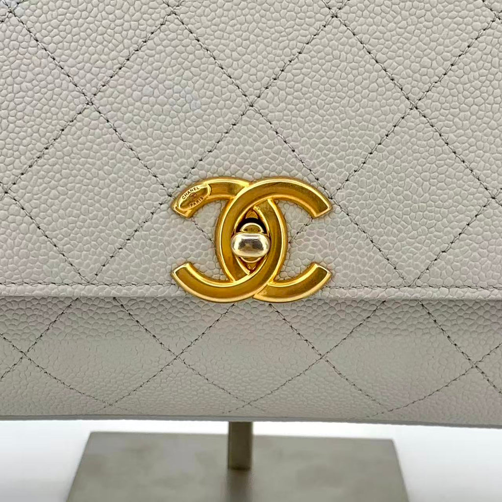 Chic Affinity Top Handle Bag Stitched Caviar Medium
