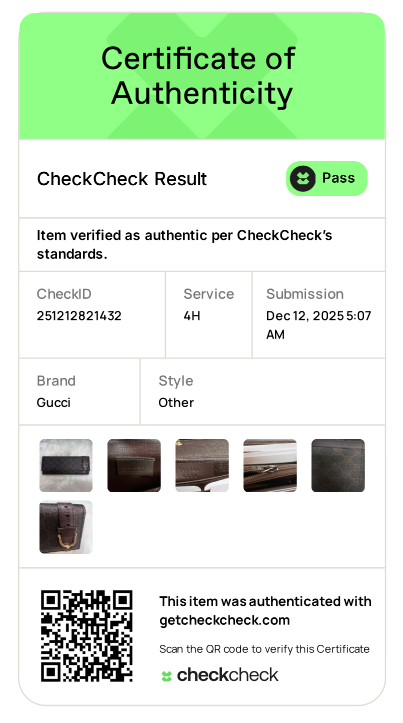 Gucci Dark Brown GG Supreme Canvas Continental Wallet W11086