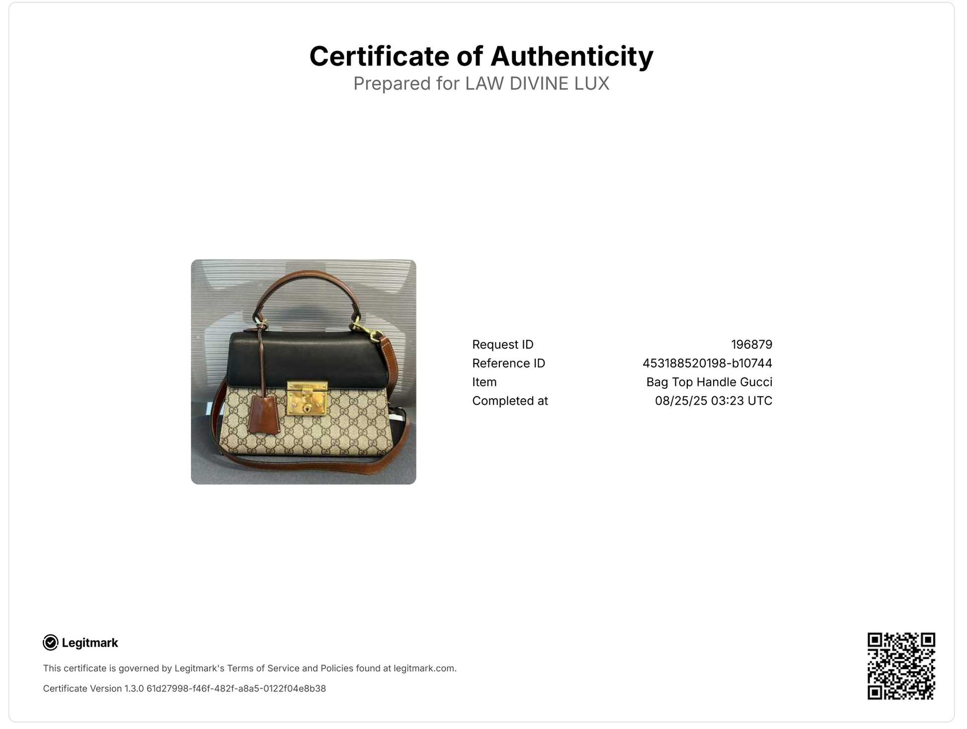 GG Supreme Calfskin Small Padlock B10744