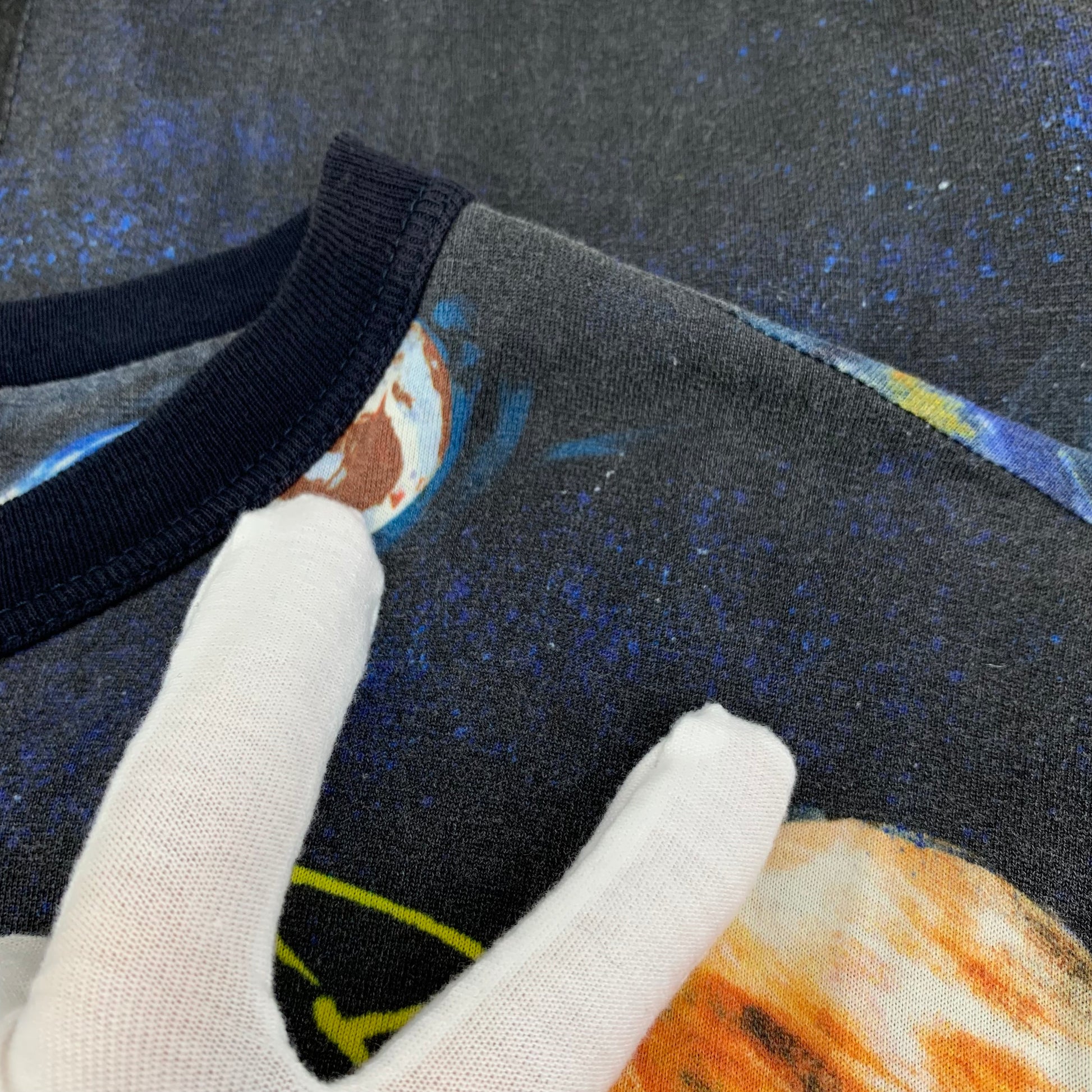Louis Vuitton Black Split Hawaiian Galaxy Print Cotton Crew Neck T-Shirt S