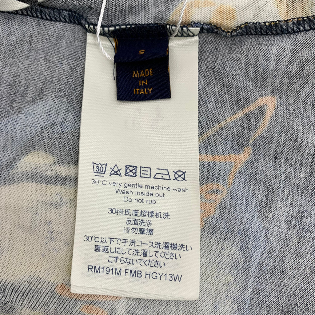 Louis Vuitton Black Split Hawaiian Galaxy Print Cotton Crew Neck T-Shirt S