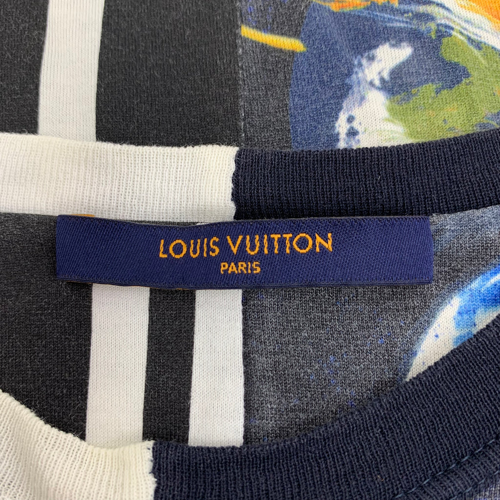 Louis Vuitton Black Split Hawaiian Galaxy Print Cotton Crew Neck T-Shirt S