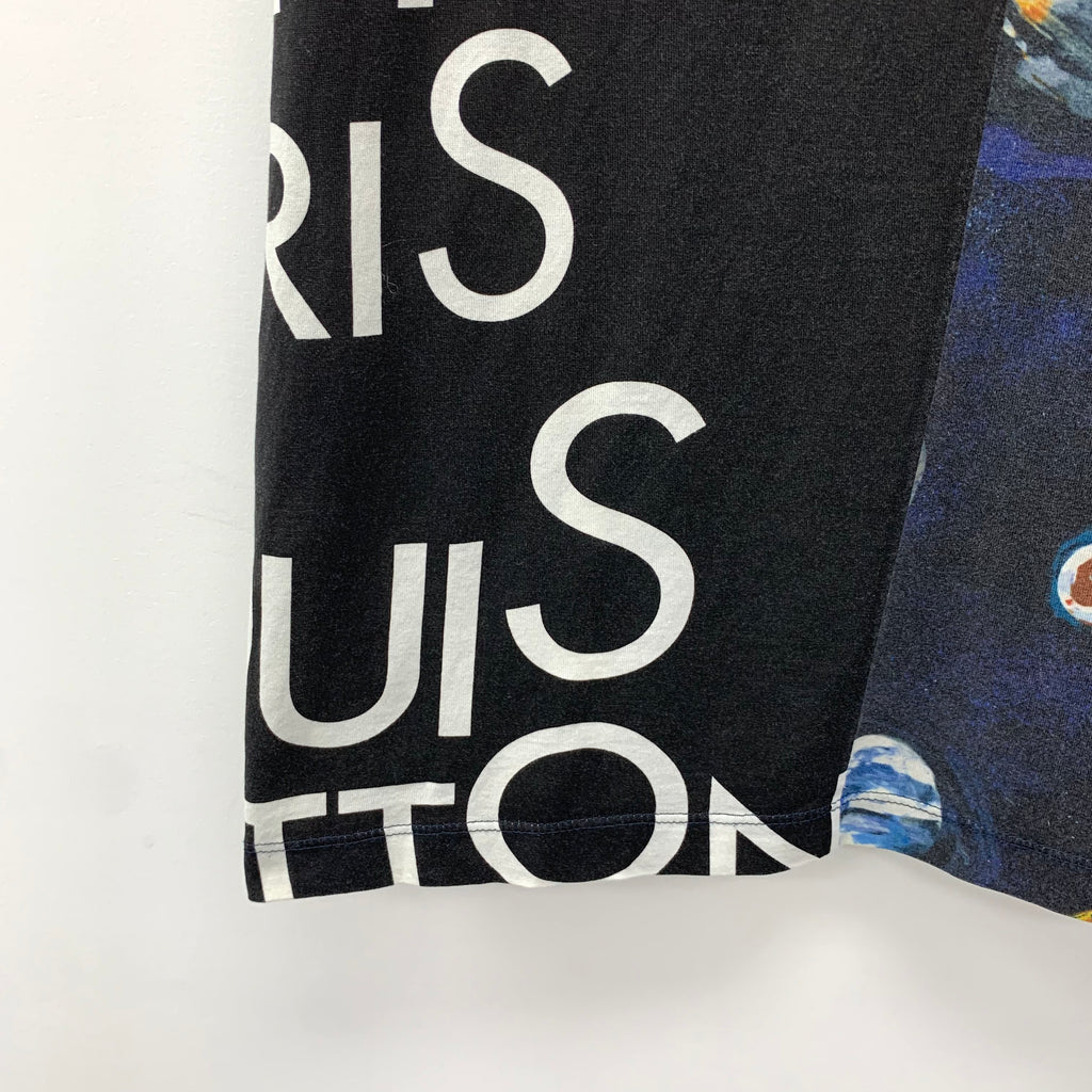 Louis Vuitton Black Split Hawaiian Galaxy Print Cotton Crew Neck T-Shirt S