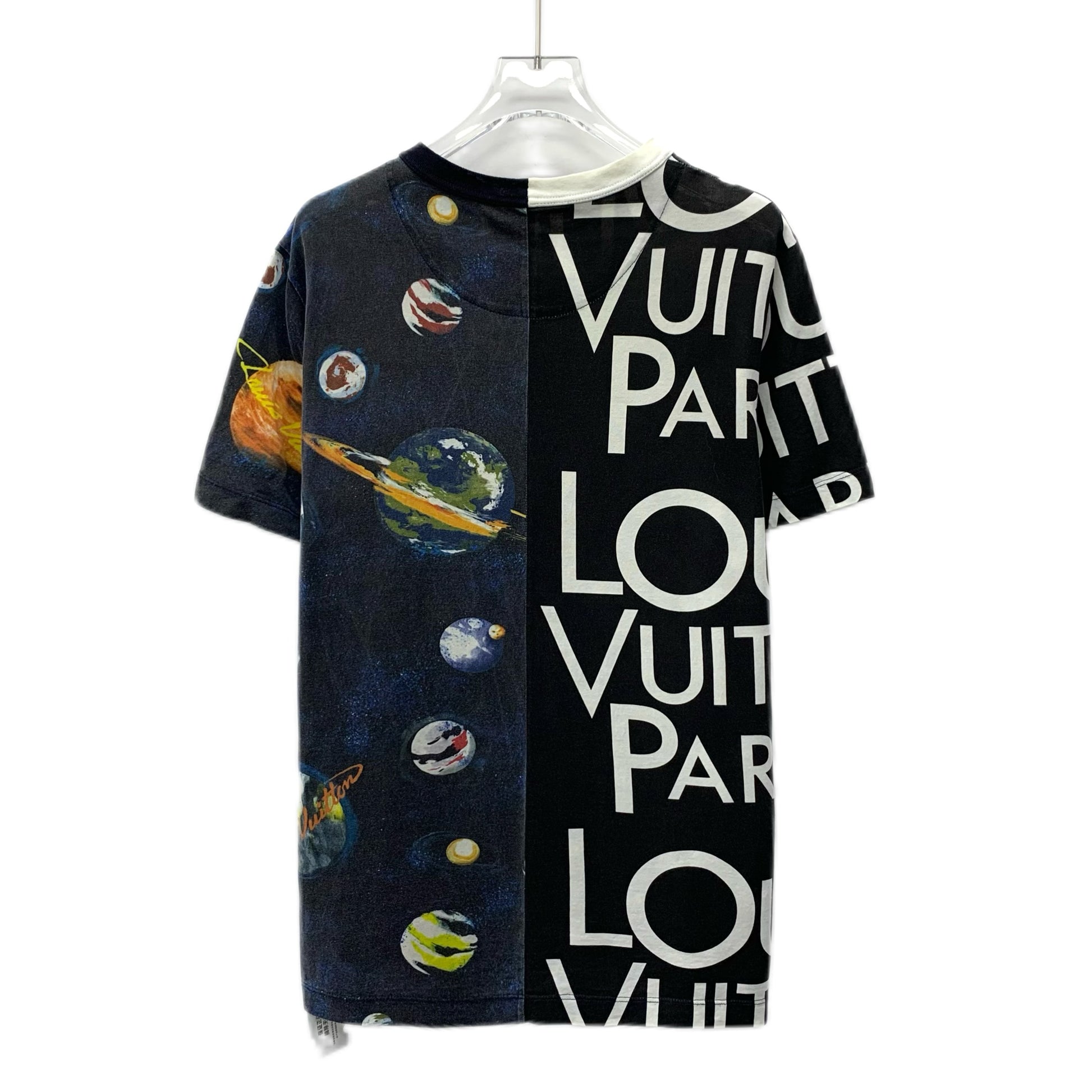 Louis Vuitton Black Split Hawaiian Galaxy Print Cotton Crew Neck T-Shirt S