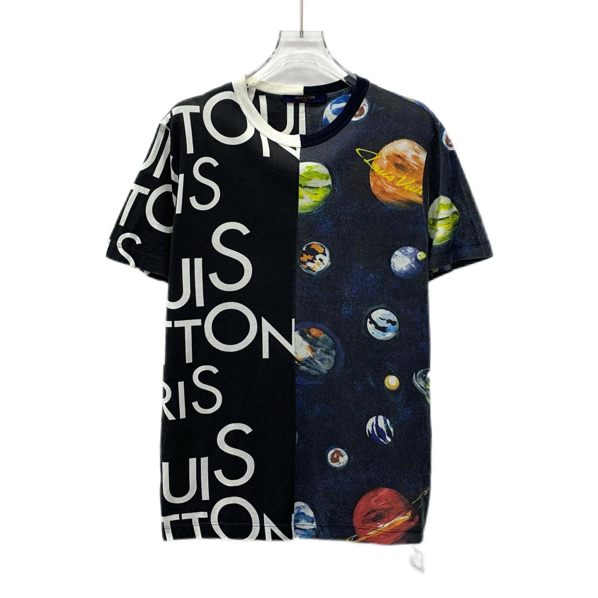 Louis Vuitton Black Split Hawaiian Galaxy Print Cotton Crew Neck T-Shirt S