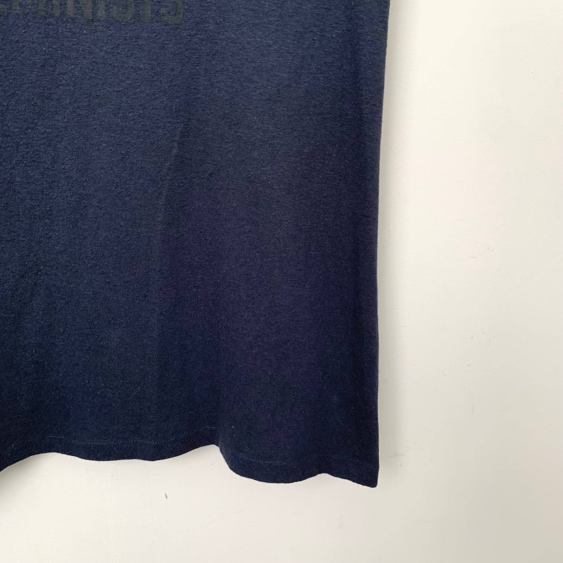 Dior Navy Blue Cotton Crewneck Letter Print T-Shirt Size L