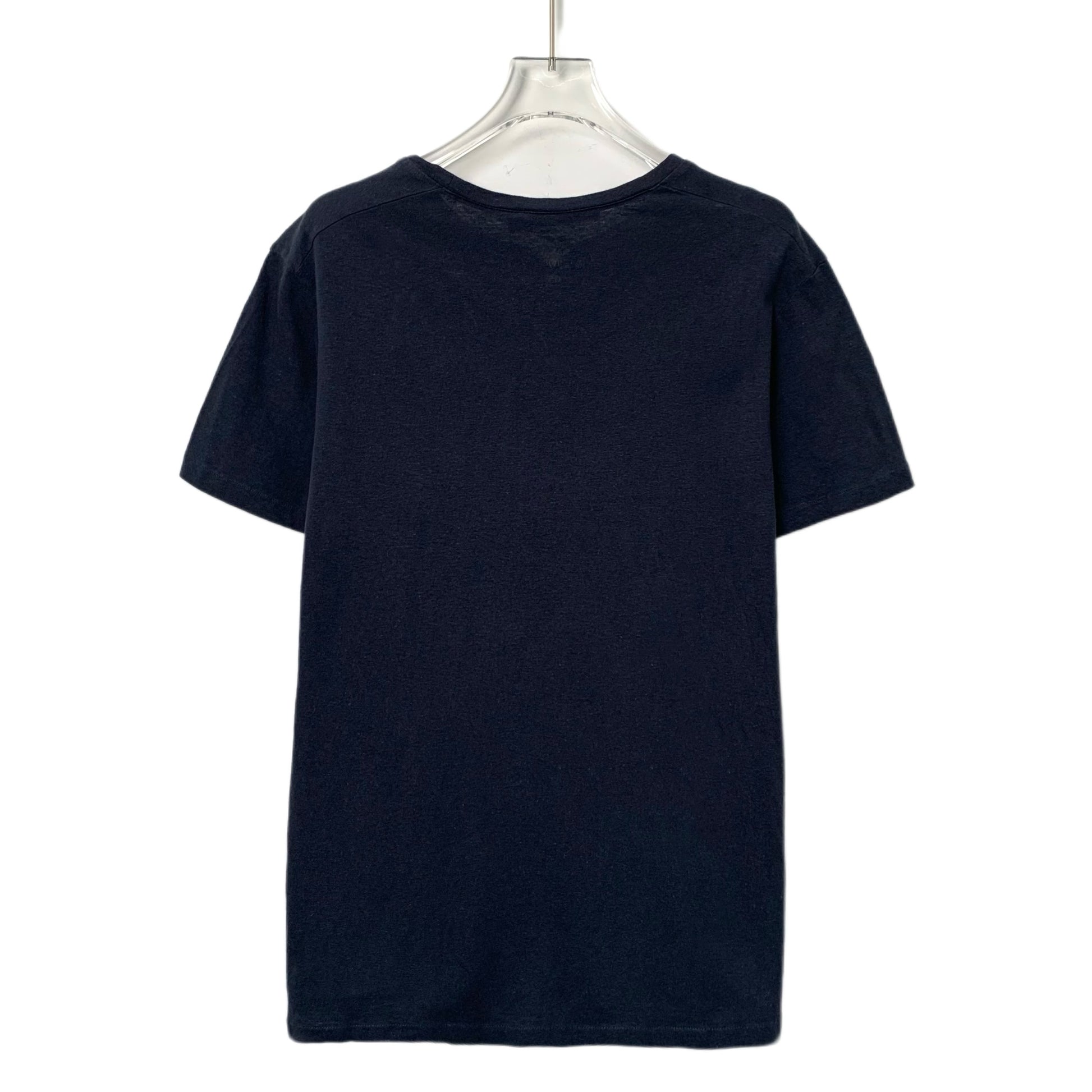 Dior Navy Blue Cotton Crewneck Letter Print T-Shirt Size L