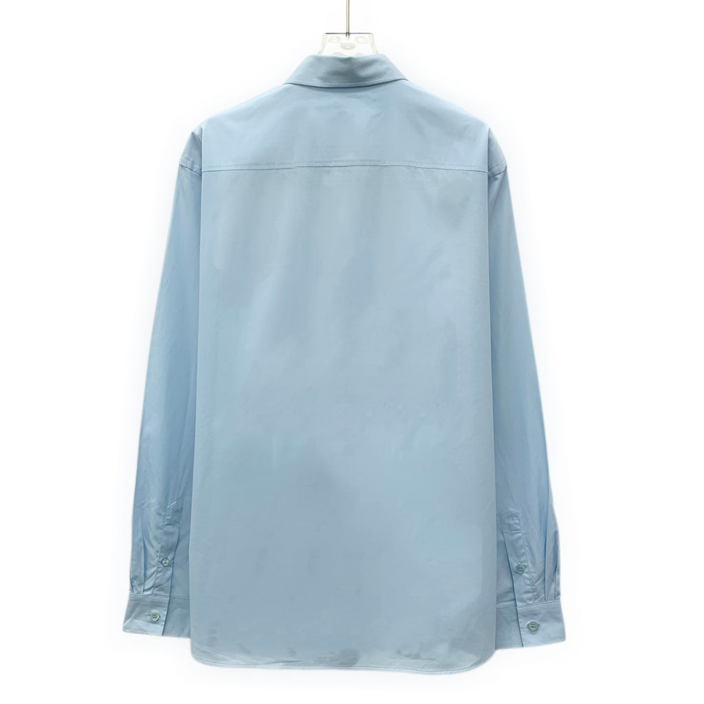 Burberry Blue Logo Pocket Detail Cotton Button Front Shirt XL