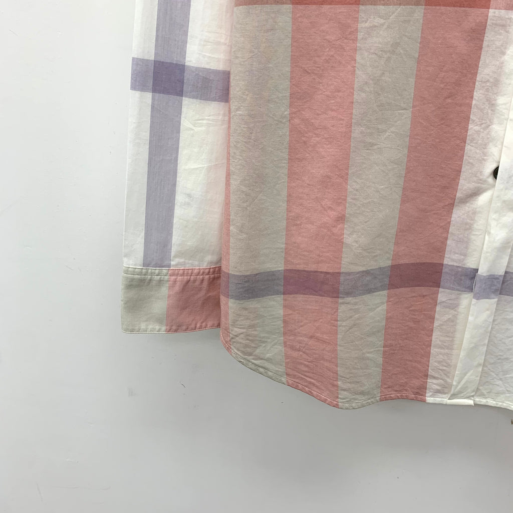 Burberry Brit Pink Check Print Cotton Button Front Shirt S