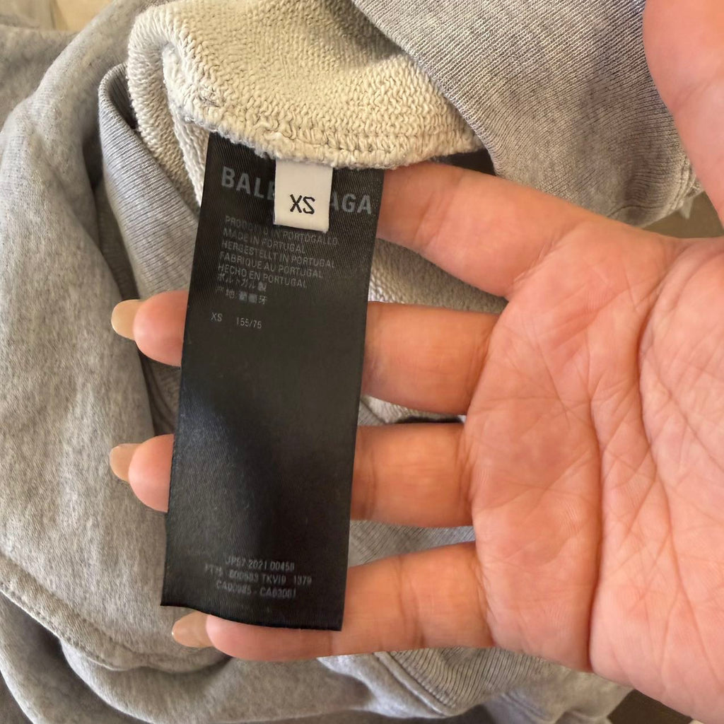 Pre-owned Balenciaga Political Campaign Hoodie in grey cotton.