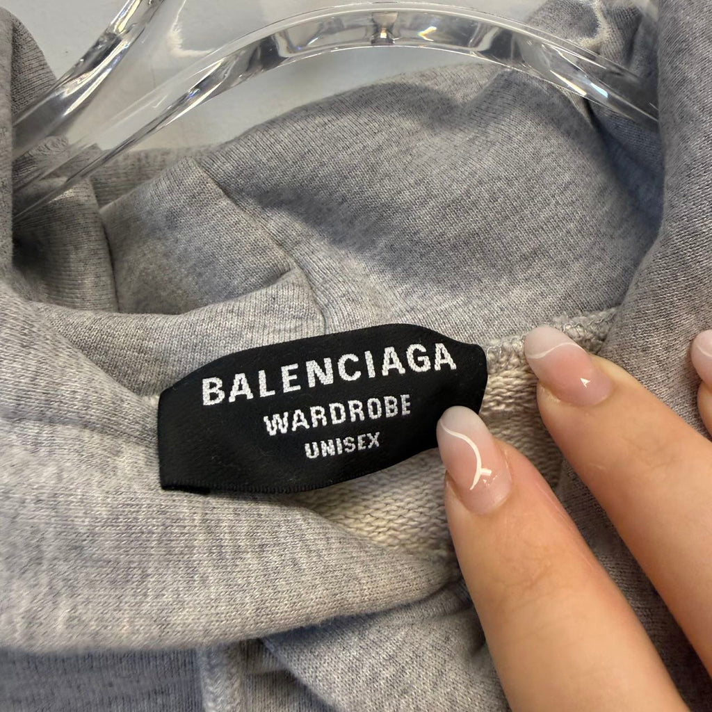 Pre-owned Balenciaga Political Campaign Hoodie in grey cotton.