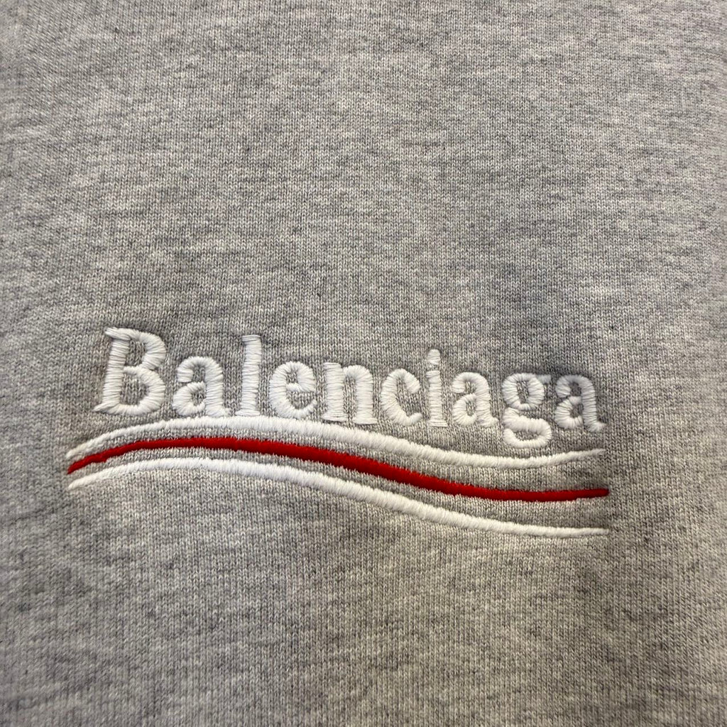 Pre-owned Balenciaga Political Campaign Hoodie in grey cotton.