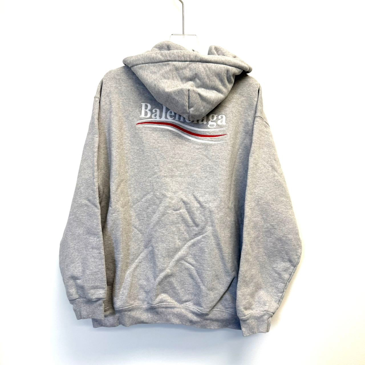 Pre-owned Balenciaga Political Campaign Hoodie in grey cotton.