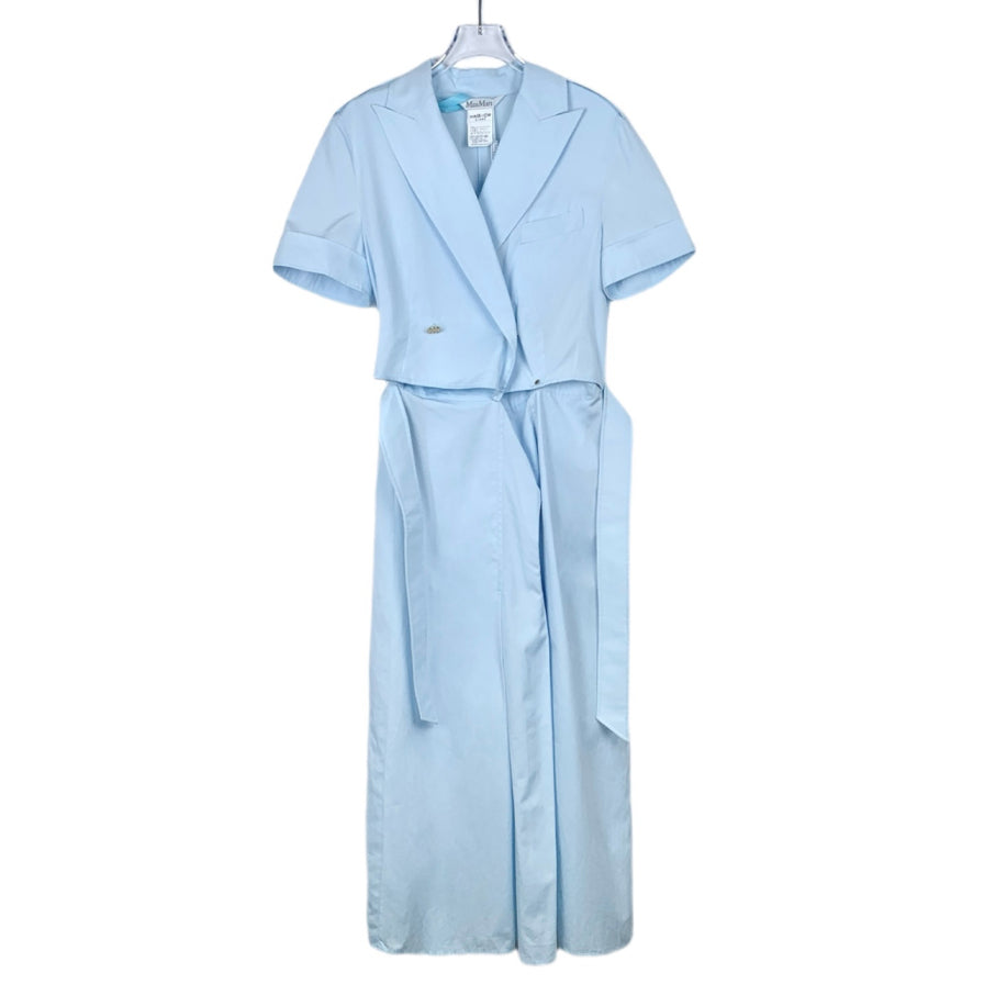 Max Mara V-Neck Long Blue Dresses 42