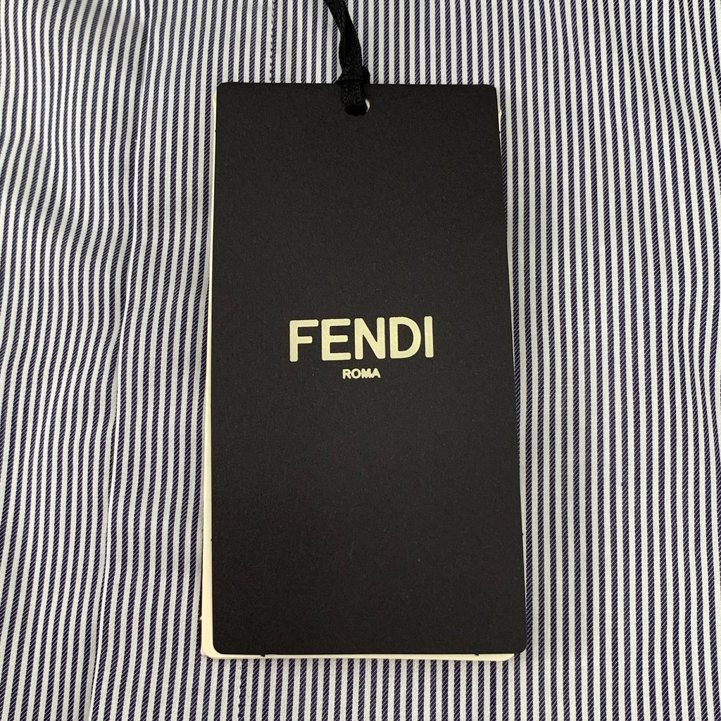 Fendi Fendi Blue Cotton Long Sleeve Shirt  37
