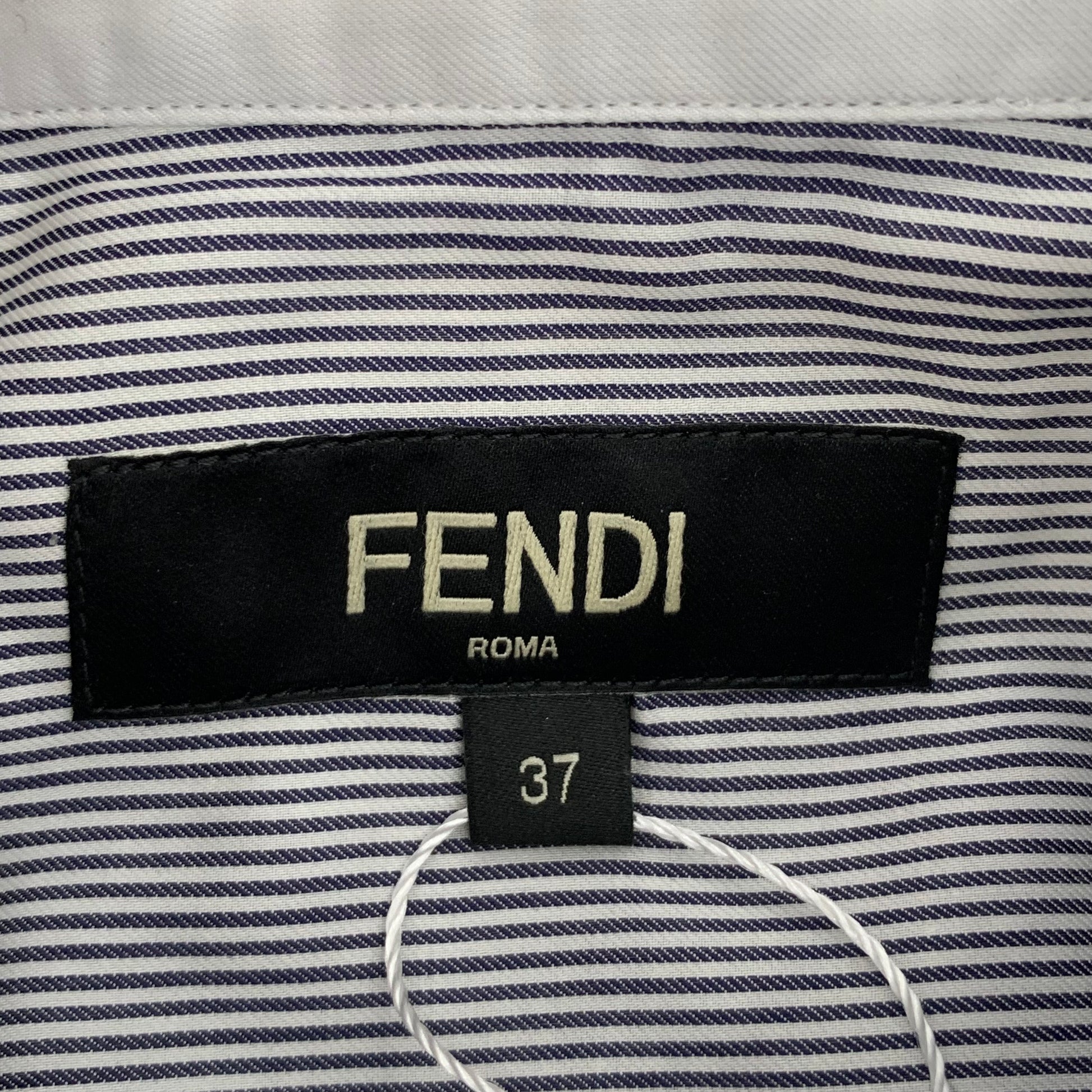 Fendi Fendi Blue Cotton Long Sleeve Shirt  37