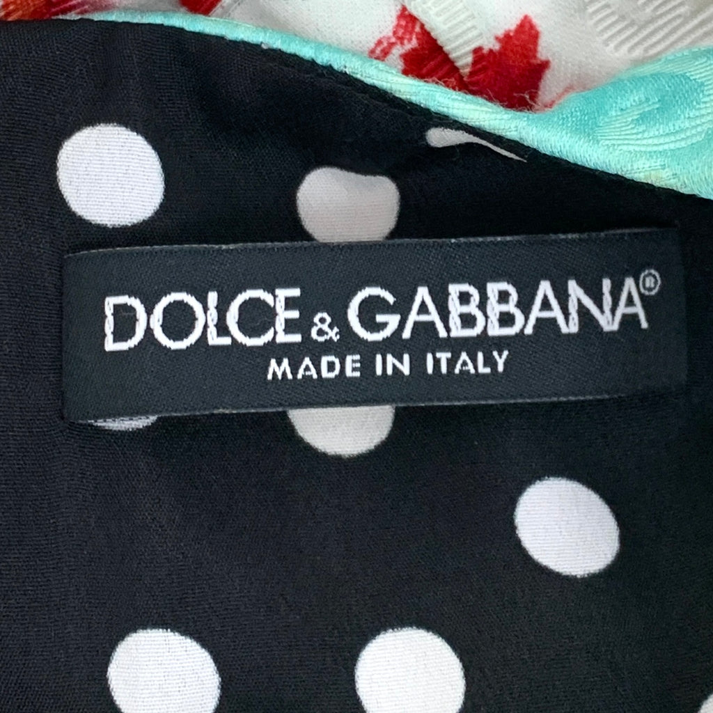 Dolce & Gabbana Multicolor Oriental Fan Print Silk Dress M