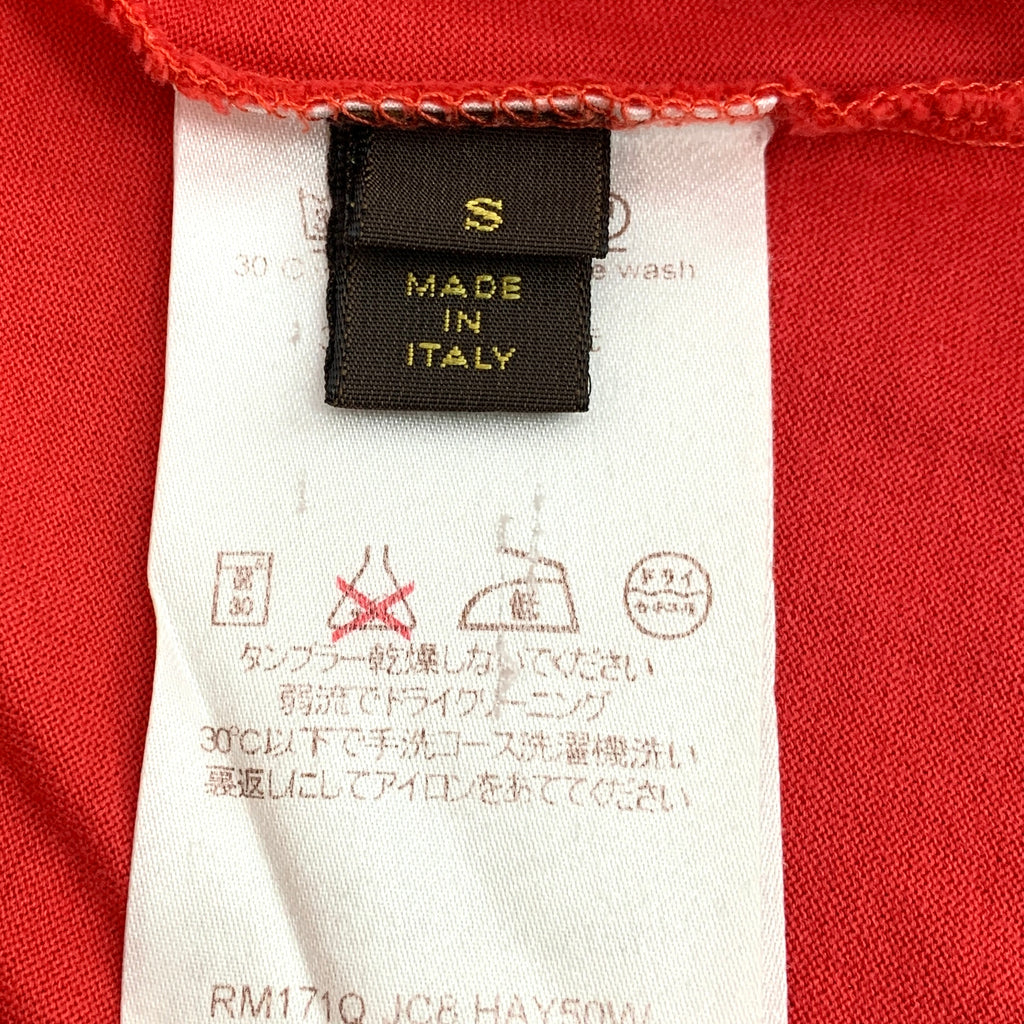 Louis Vuitton Red Cotton Logo Embroidered Crew Neck T-Shirt