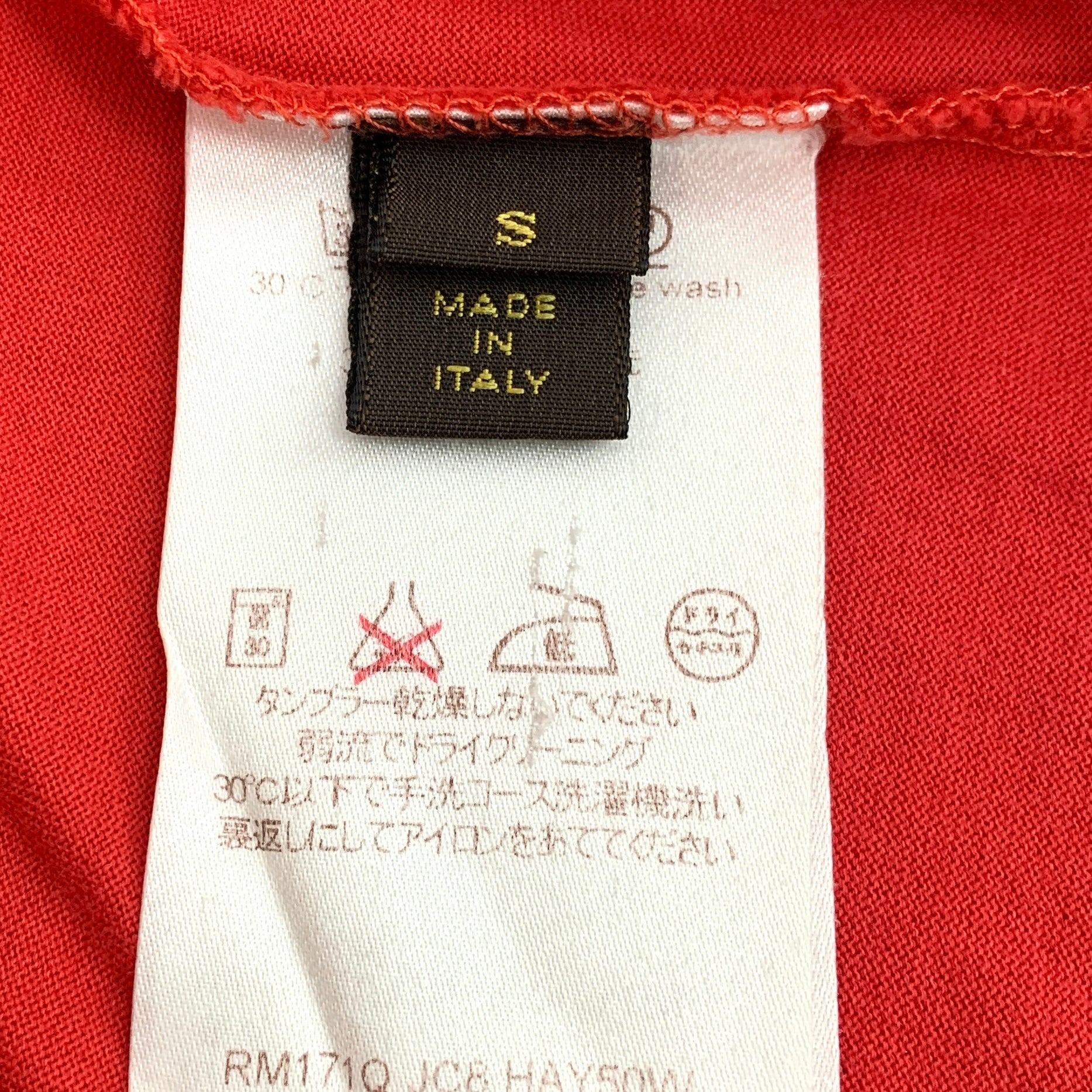Louis Vuitton Red Cotton Logo Embroidered Crew Neck T-Shirt