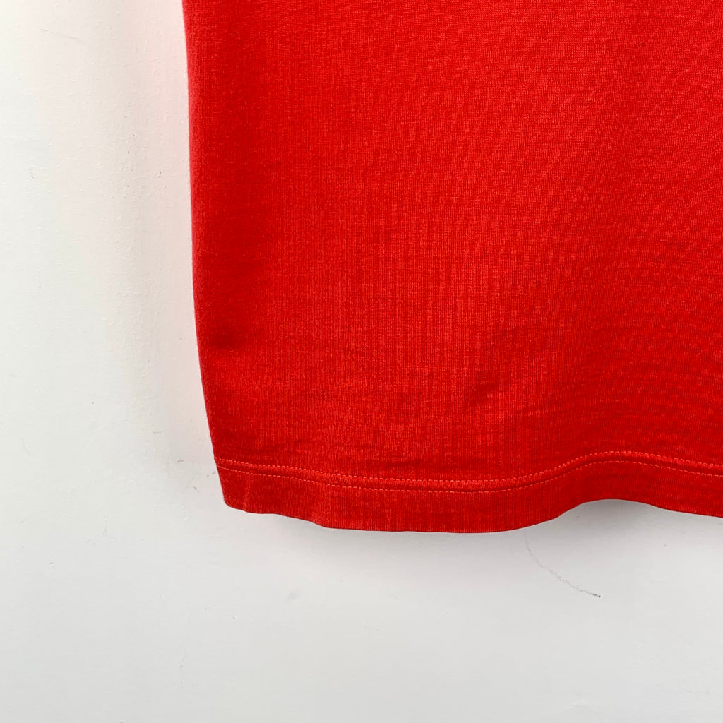 Louis Vuitton Red Cotton Logo Embroidered Crew Neck T-Shirt