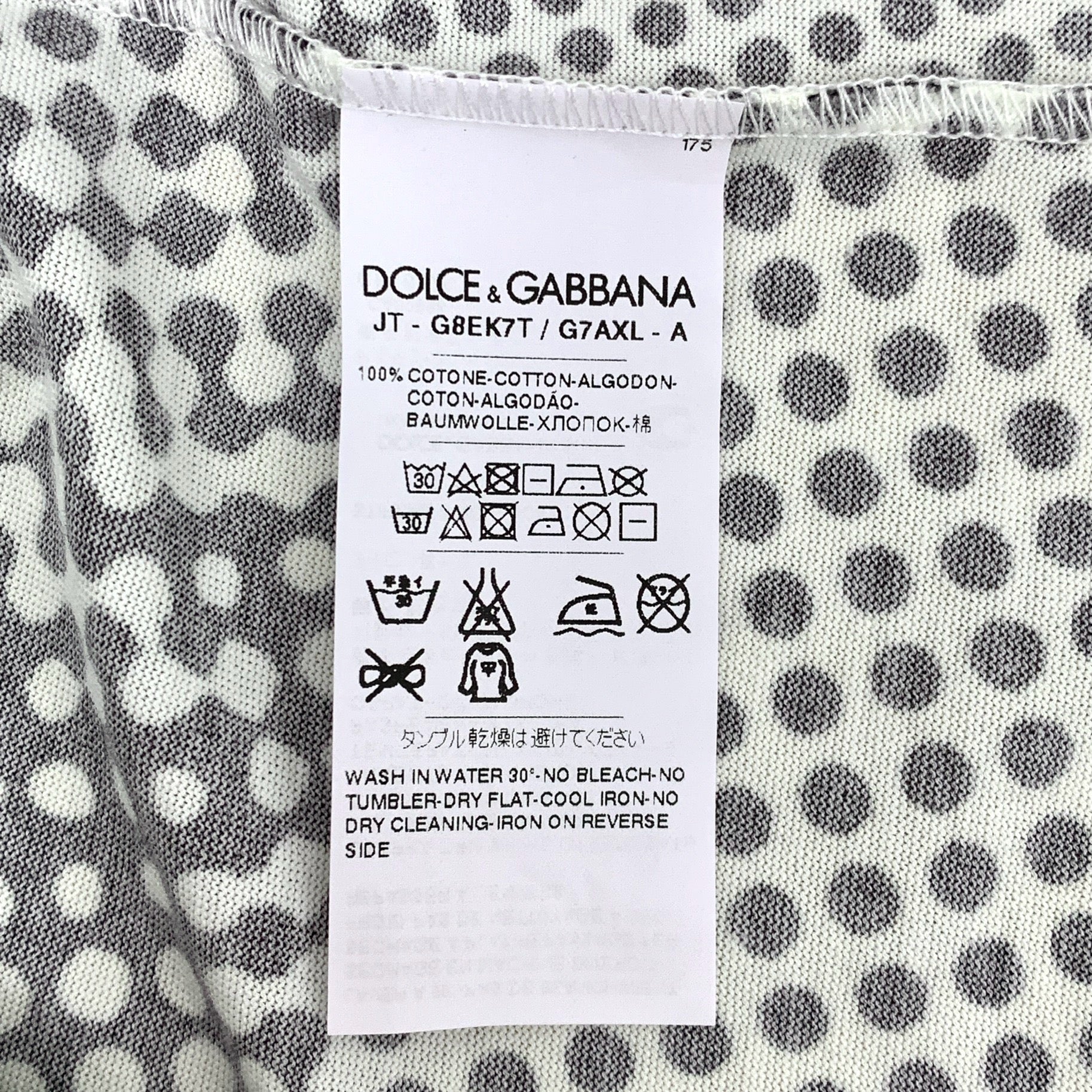Dolce & Gabbana Polka Dot Print Cotton T-Shirt (XL) WITH TAG
