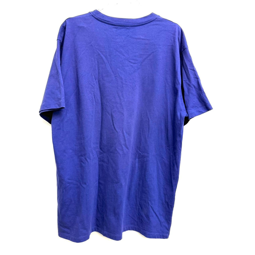 Pre-Owned Gucci Mirror Logo-Print Short-Sleeve T-Shirt in blue. size M
