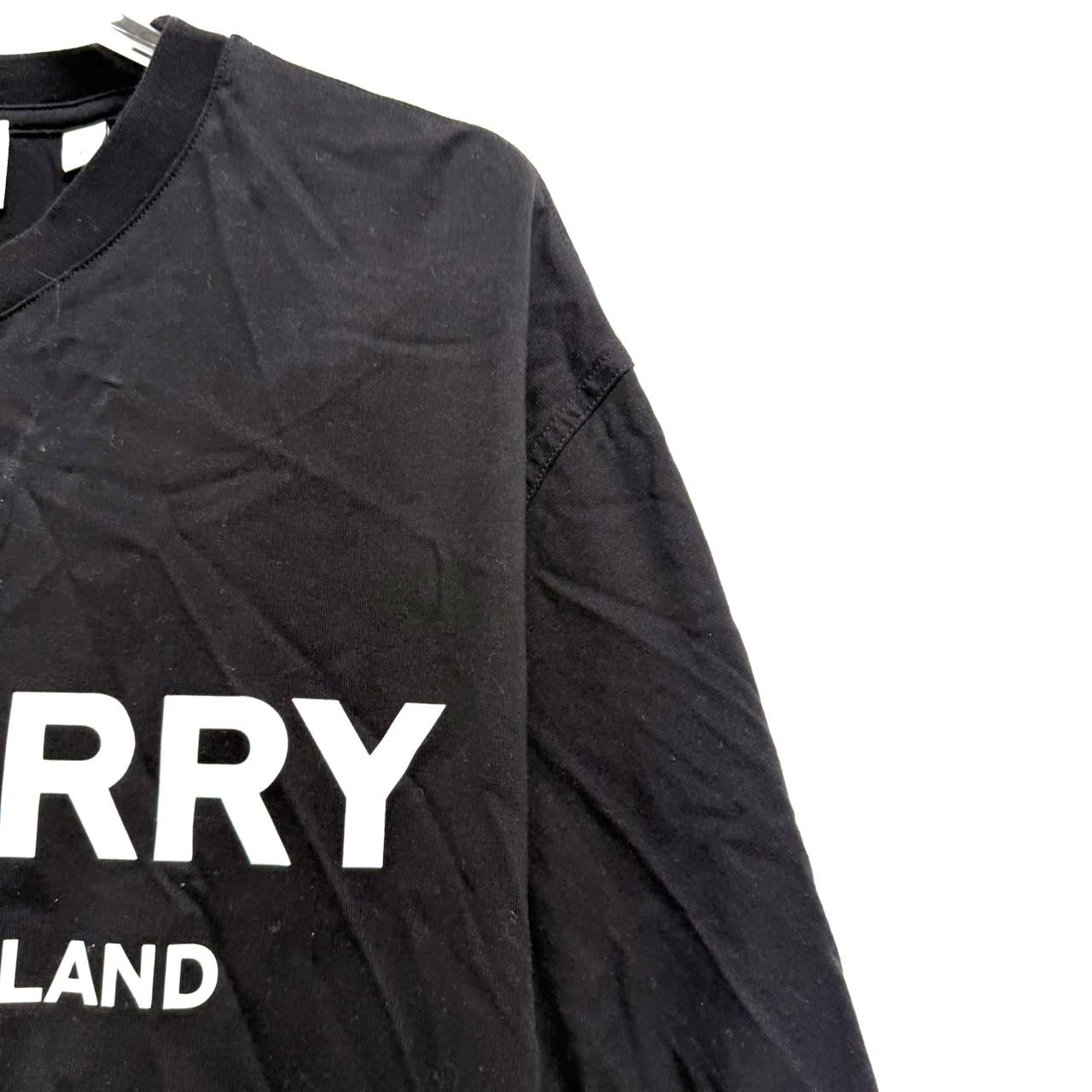 Pre-owned black Burberry Logo Print Cotton-Jersey T-shirt. Size M