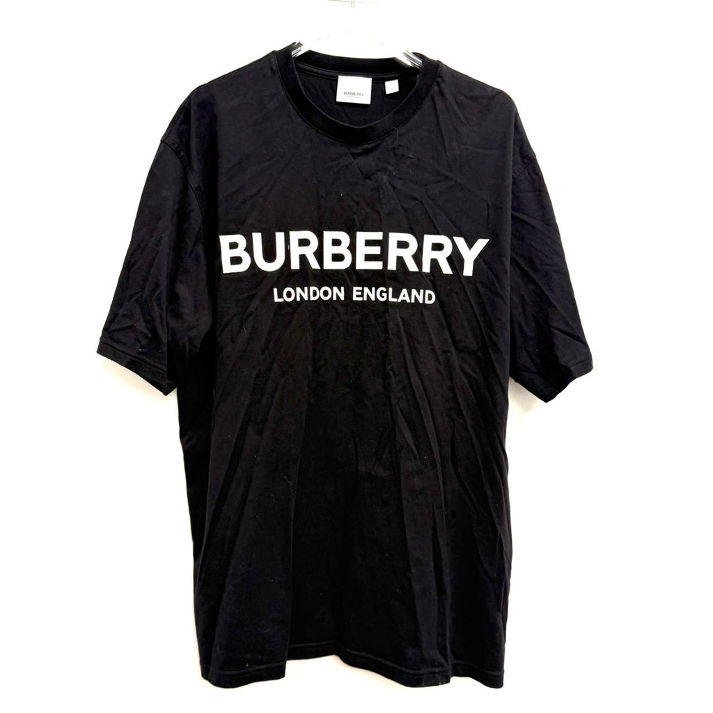 Pre-owned black Burberry Logo Print Cotton-Jersey T-shirt. Size M