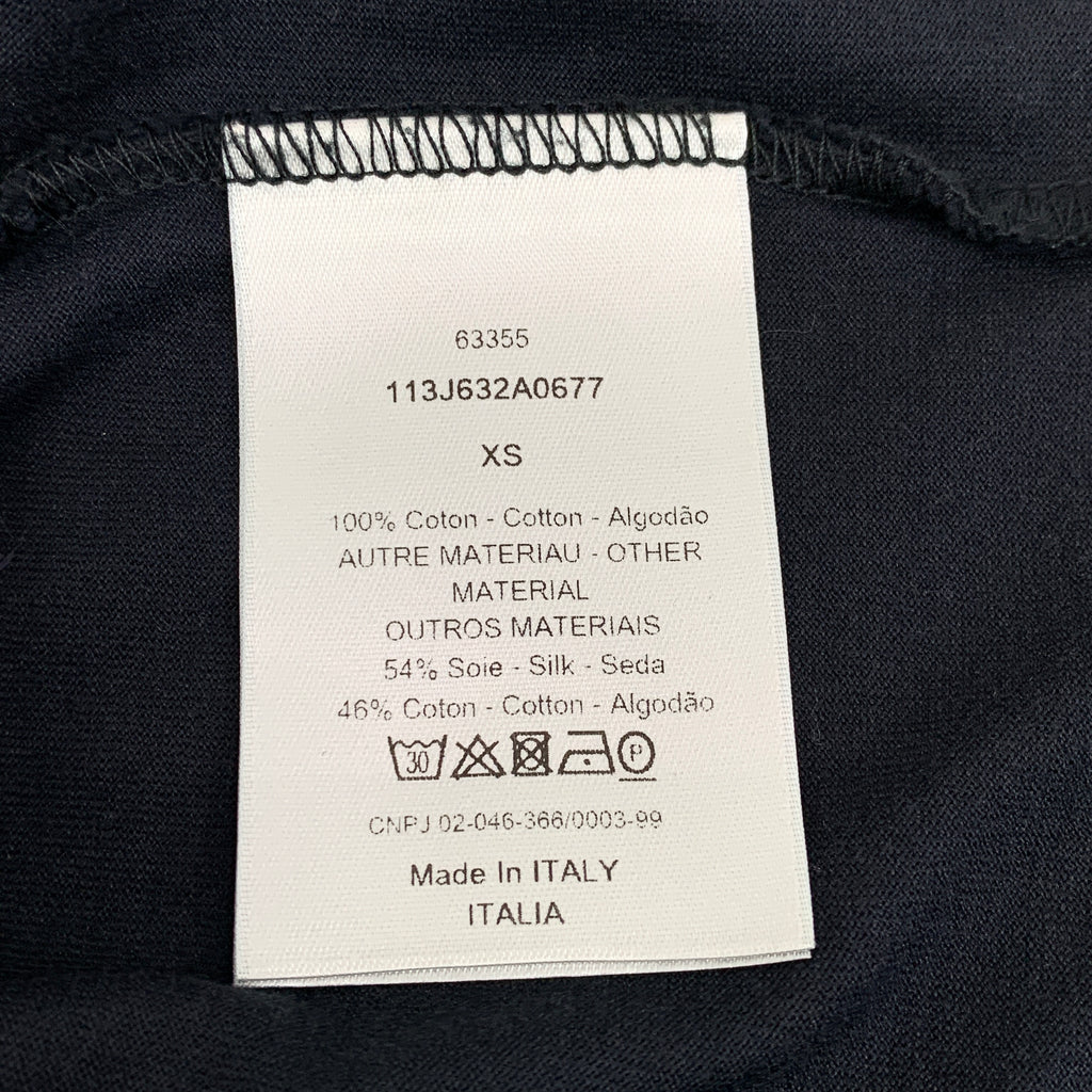 Dior Dark blue stitching logo letter jacquart cotton shirt xs