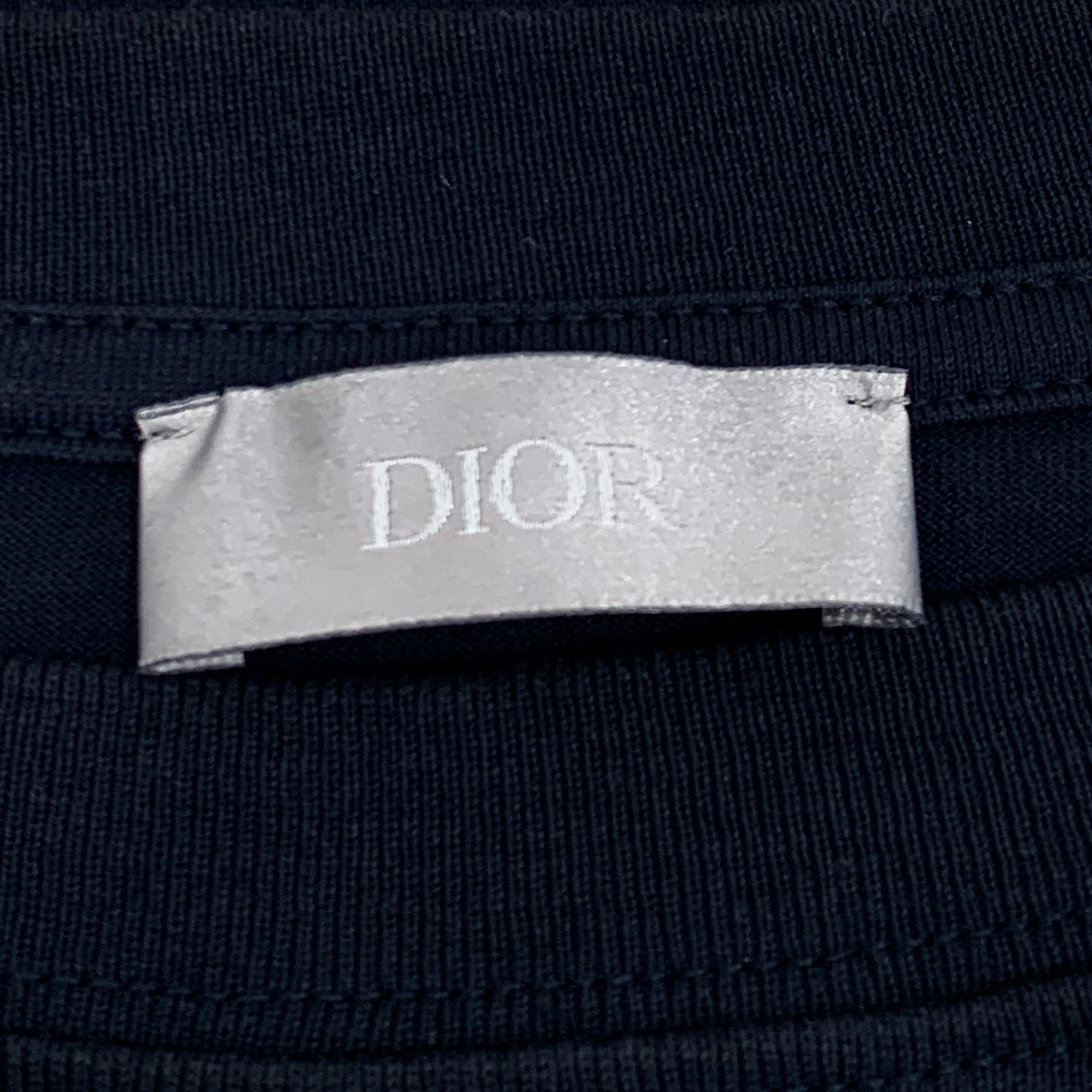 Dior Dark blue stitching logo letter jacquart cotton shirt xs