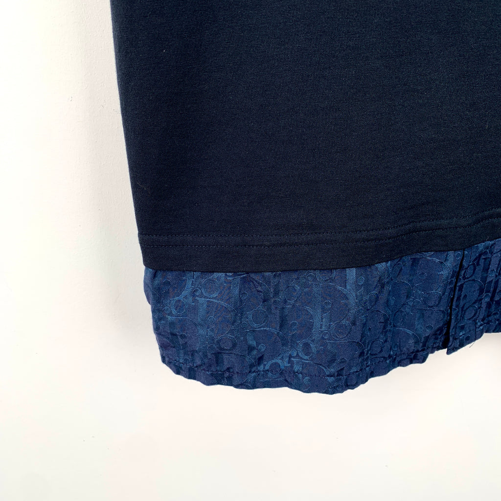 Dior Dark blue stitching logo letter jacquart cotton shirt xs
