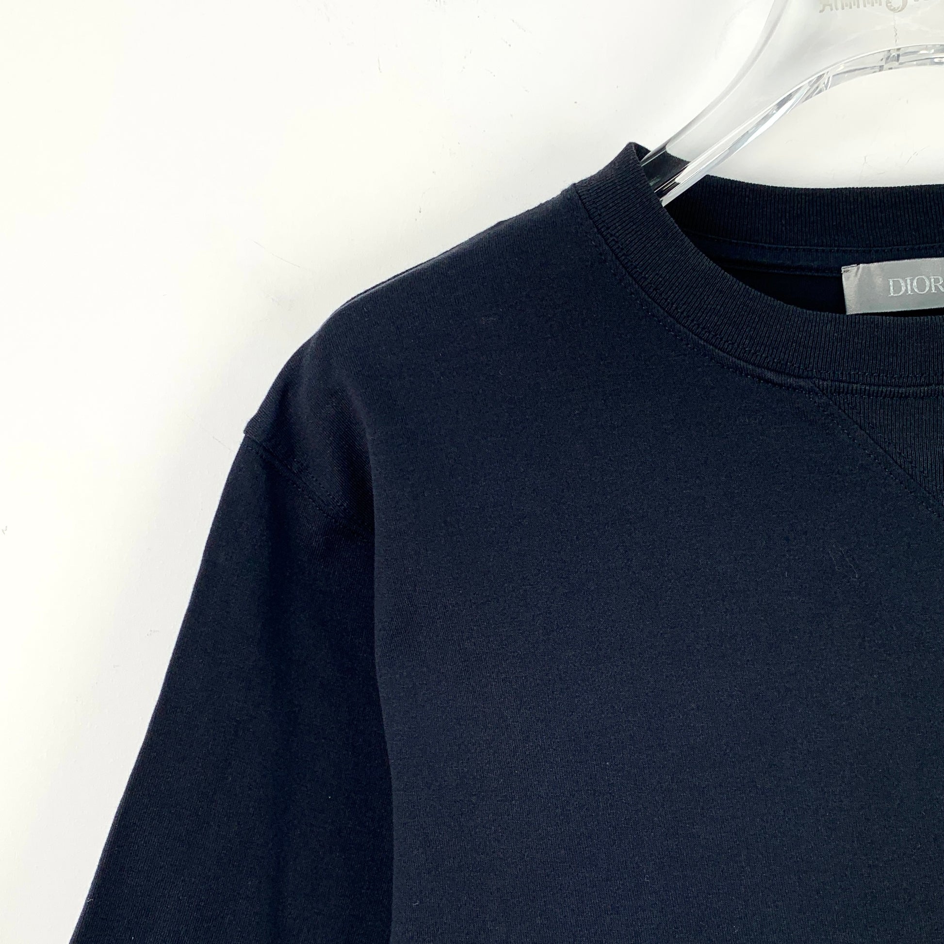 Dior Dark blue stitching logo letter jacquart cotton shirt xs