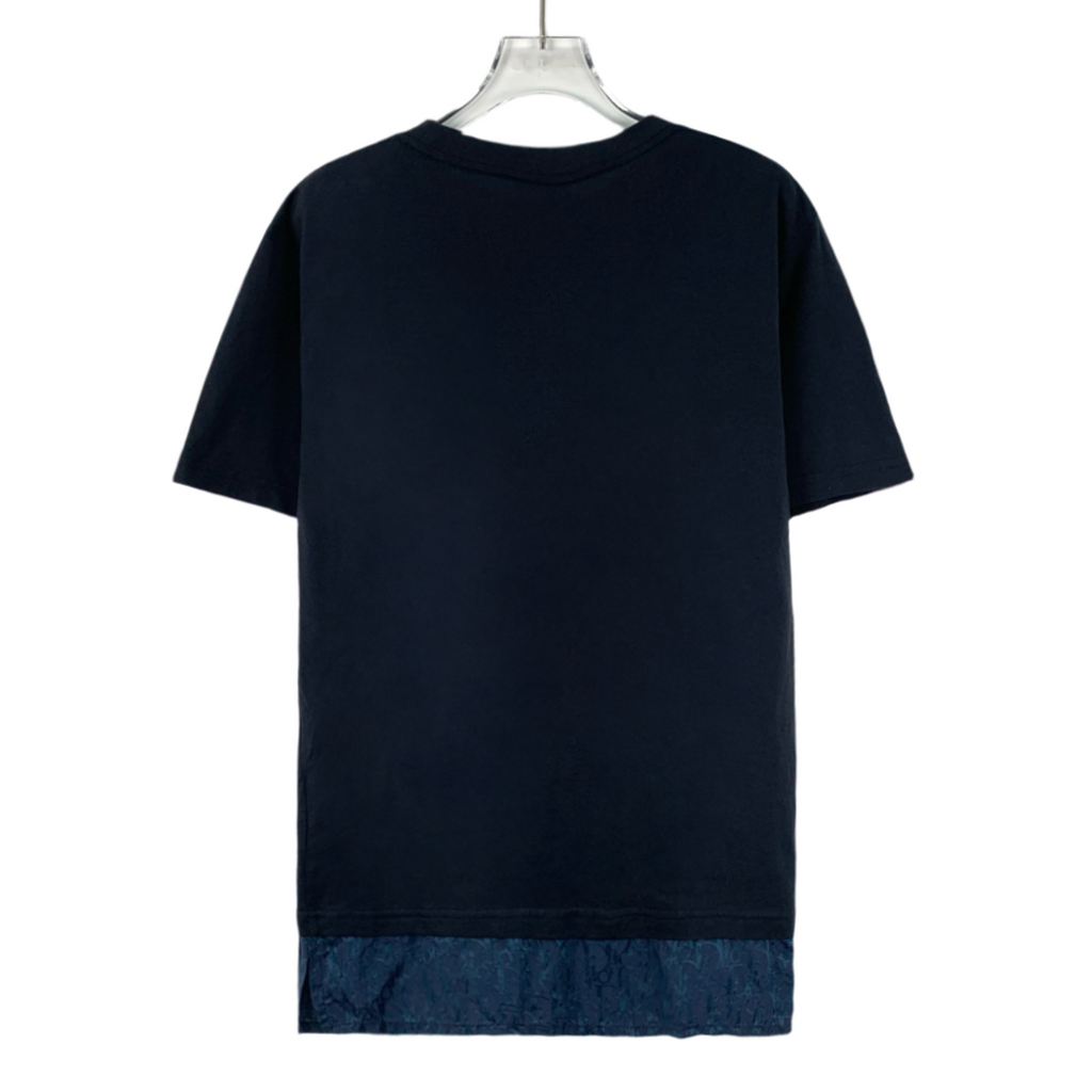 Dior Dark blue stitching logo letter jacquart cotton shirt xs