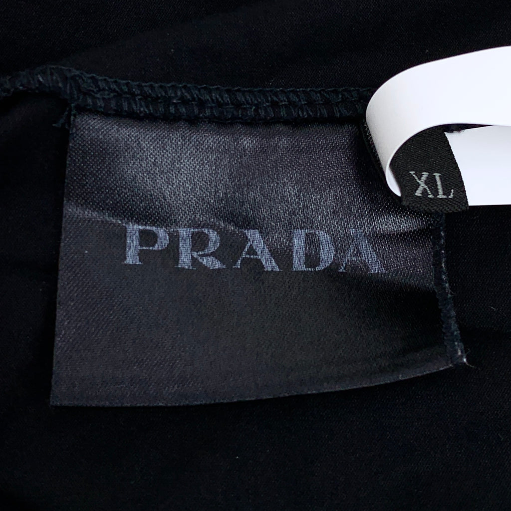 Prada Black Cotton V-Neck Short Sleeve T-Shirt XL