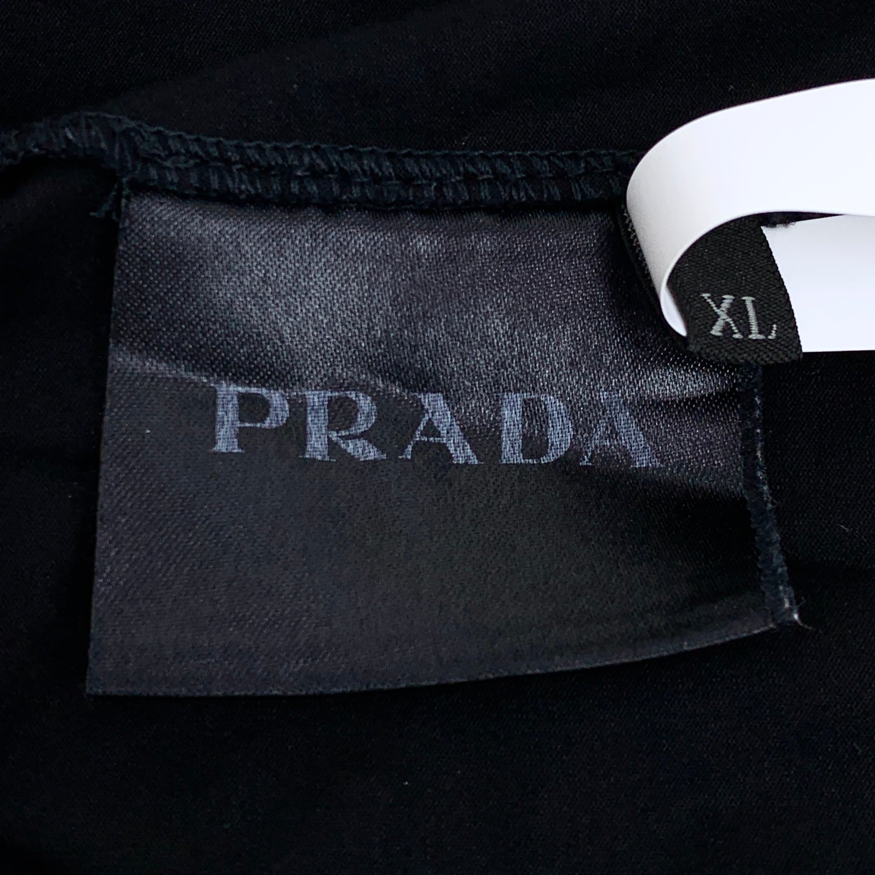 Prada Black Cotton V-Neck Short Sleeve T-Shirt XL