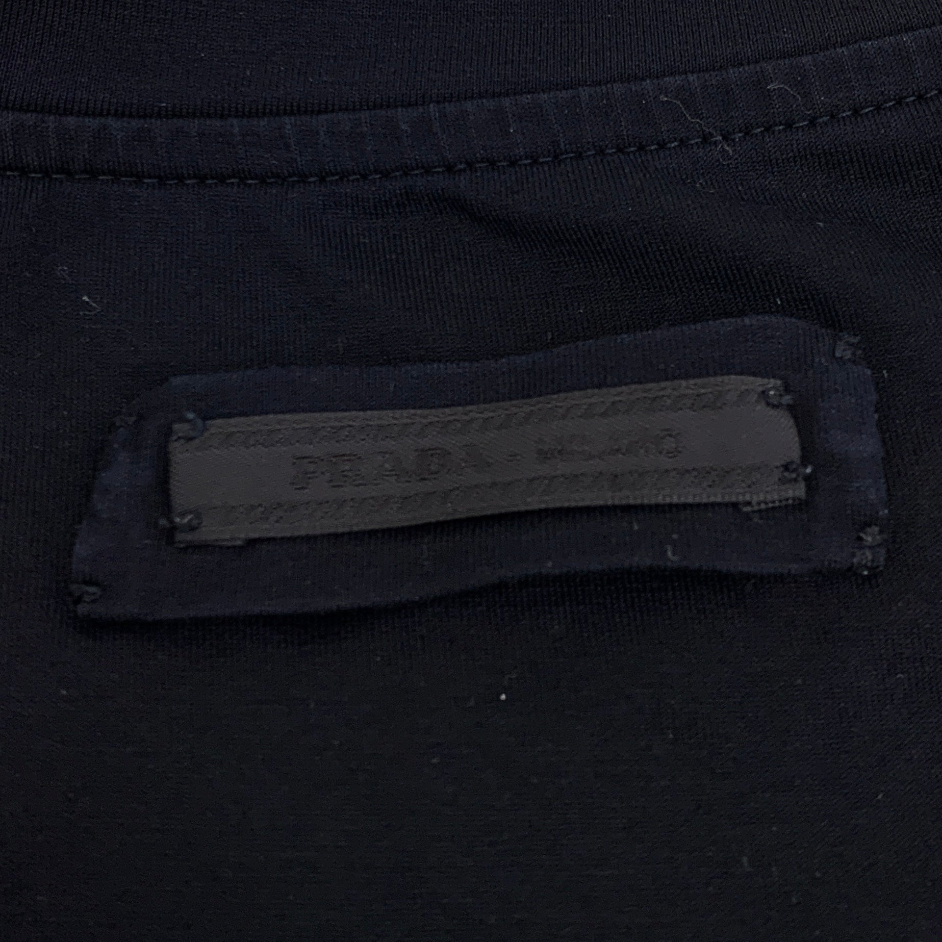 Prada Black Cotton V-Neck Short Sleeve T-Shirt XL